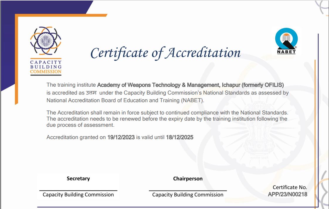 CBC (NABET) Certificate of Accreditation